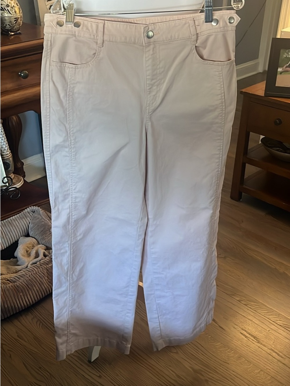 LOFT Pale Pink Wide-Leg Jeans